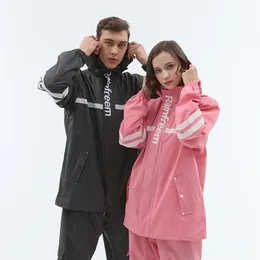 Rainfreem Pongee Raincoat Suit Impermeable Women/Men Motorcycle Poncho Hiking Rain Gear 201202