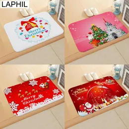 LAPHIL Merry Christmas Decorations for Home Santa Claus Flannel Door Mat Christmas Ornaments Happy New Year 2019 Party Supplies