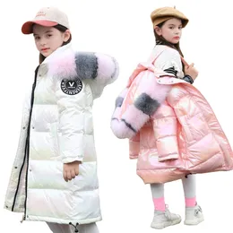 -30 degrees Russian 2020 Winter Snowsuit Girls Down Jackets Hooded Thicken waterproof boys Outdoor children outerwear coat LJ201017