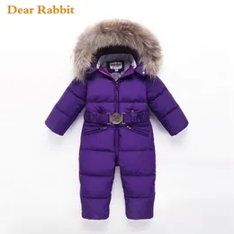 -30 Russian Winter Snowsuit 2020 Boy Baby down Jacket 80% Duck Down Outdoor Infant Clothes Girl Climbing For Kids Jumpsuit 2~6 y LJ201017