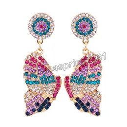 Borboleta Strass Dangle Brincos para Mulheres De Alta Qualidade Declaração de Cristal De Luxo Dangle Brinco ZA Jóias Presente