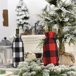 Buffalo Plaid Wine Bottle Cover Decorative Wine Bottle Holder Bags For Rustic Wedding Dinner Party Ornament JK2010PH