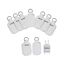 Vit Hand Sanitizer Holder Keychain för Party Favor 30ml Mini Bottler Party Favor 0214