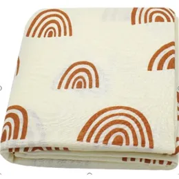 120x120cm Arcobaleno Bamboo Cotton Baby Soft Muslin Blanket Swaddle Set Newborn 201111