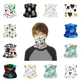 Wholesale- Kids Neck Gaiter Cartoon Bandanas Face Cover Multifunctional Face Bandana Shield Scarf for Boys and Girls Sport Outdoor B99F