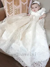 2021 baby girl baptism gown christening dress Girls Dresses lace white baby Princess Dresses Newborn wedding dress baby girl clothes
