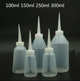 20 st Gratis frakt 100 150 250 300 ml Vit plast Tom pulverflaskbank för limpigmentförpackningsbehållare