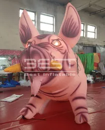 Dostosowane oświetlenie Nadmuchiwane Świnia Spersonalizowana maskotka Zwierząt Balon Gigantyczny świnia do sceny koncertowej i dekoracji parku zoo
