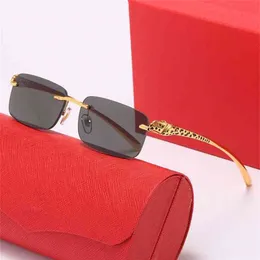 Vintage Sun lasses Frame Men Sunglasses Metal Gold Rimless Women Eyeglasses for Man Clear Lens Prescription Spectacle French