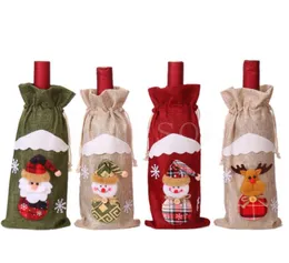 Christmas Wine Bottle Cover Snowman Stocking Christmas Gift Bags Xmas Sack Packing Presents Chrismas New Year 2023 DB137