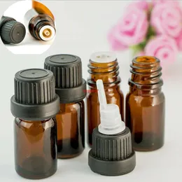 12 sztuk 5 ml / 10 ml / 15ml / 20 ml / 30 ml Bursztynowe szklane szklane Euro Dropper butelki Essential Oil Ciecz Aromaterapia Pipeta Fiolki Kontenery