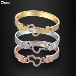 Donia jewelry luxury bangle European and American fashion hollow full diamond gourd copper micro-inlaid bracelet female designer gift