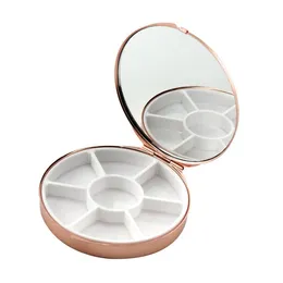 Medicin arrangör bärbar liten piller box makeup lagring behållare vikning piller fall metall snabb frakt sn3457