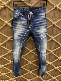 Italian fashion European and American men's casual jeans, high-end washed, hand polished, quality optimized LA382