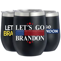 12oz Lets Go Brandon Hot Sell Rostless Steel Beer Tumbler Travel Beer Mug Water Bottle Thermos kaffemuggar