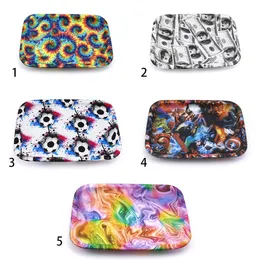 Water transfer printed silicone rolling trays 15*20cm beautiful color roll tray for smoking