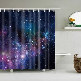 Galaxy Night Starry Sky Banho Cortina 180x200cm impermeável poliéster tecido cortina de chuveiro 3D blackout cortina para o banheiro Y200108