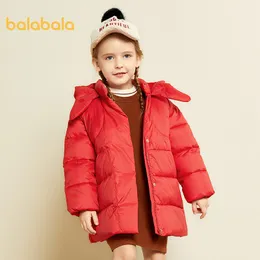 Balabala Baby Bawełniana Ubrania Dziewczyny Wygodna Kurtka Średnia Długość 2020 Jesień i zima Nowa Ciepła Kurtka LJ201125