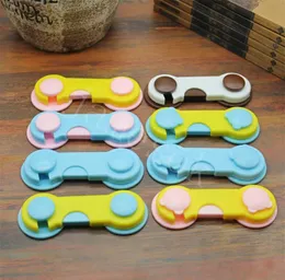 16 Style Plastic Cabinet Lock Safety Locks Baby Security Drawer Latches Candy Color Kylskåp Skåplås Baby Protection Device DB433