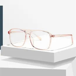 Montature per occhiali da sole alla moda Super Tough TR90 Montatura per occhiali anti-luce blu per unisex Occhiali da vista miopia a doppio raggio con scatola semplice e atmosferica
