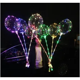 20 인치 LED 보보 풍선 31.5 인치 스틱 3m 현악 풍선 LED 조명 크리스마스 할로윈 생일 풍선 파티 장식 Bobo Balloons XCIIR