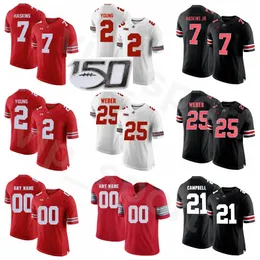 Football NCAA College Ohio State Buckeyes 2 Chase Young Jersey Embroidery 7 Dwayne Haskins 2 JK Dobbins 25 Mike Weber 21 Parris Campbell