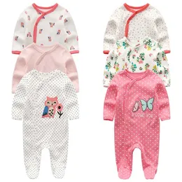 34st baby rompers långärmad jumpsuit född kläder vinter pyjamas flicka pojkar varma infantil toddler kostymer 211229