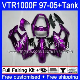 Karosserie + Tank für HONDA SuperHawk VTR1000F 97 98 99 00 01 05 56HM.86 VTR1000 F VTR 1000 F 1000F 1997 Purpleflames 1998 1999 2000 2001 Verkleidungen