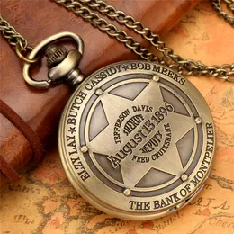 Bronze August 13 1896 State Design Men Women Quartz Analog Pocket Watch Necklace Chain with Arabic Number Dial reloj de bolsillo178k