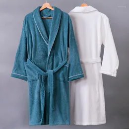 Kvinnors Sleepwear Menwomen Nightgown Towning Terry Robe Unisex Lovers Soft Kimono Badrock Klänning Casual Höst Bröllop Nightwear1