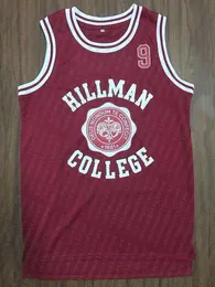 Anpassad Dwayne Wayne 9 Hillman College Theatre Basketball Jersey Red Stitched Anpassa valfritt nummer Namn Män kvinnor Youth XS-5XL