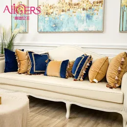 Federa per cuscino Avigers Fodere per cuscini ricamati in velluto di lusso con cuscini decorativi patchwork con nappe Y200104