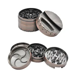 HORNEYPUFF Heavy Duty Zinc Alloy Metal Smoking Herb Grinder 80MM 4 Pieces Blade Teeth With Cigarette Holder Tobacco Grinder Spice Crusher
