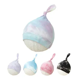 9 Kolory Baby Knot Hats Ins Torddle Tie Dye Czapki Chłopcy Dziewczęta Bawełna Miękkie Czapki Czapki Sleep Czapki dla noworodka Hat Heatwear M3260