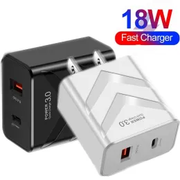 18W Quick QC3.0 type c PD charger EU US UK Ac Home Travel Wall Chargers Adapter For IPhone Samsung Huawei Android phone pc