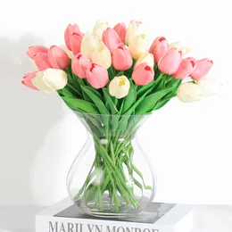 28 st Tulip Flores Artificiales Flower Latex Tulipany Beauty Forever Wedding Luxury Home Decor Fall Decorations Valentine Gift Y200104