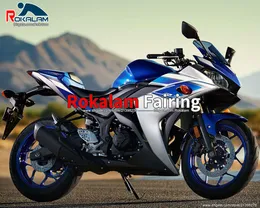 För Yamaha R25 R 25 15 16 R3 R 3 2015 2016 2017 Blue Sliver ABS eftermarknad Motorcykel Fairing Kit (formsprutning)