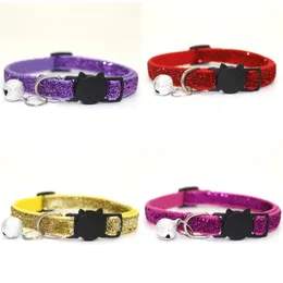 Collar pano Dog Sequins pequeno sino Dogs Cat Buckle colares Multi Color Pet Acessórios Confortável Moda Hot Venda 1 35qq G2