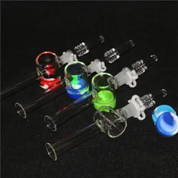 Wasserpfeifen berauschender Glasnektar mit 10 mm 14 mm Quarzspitzen Keck Clip Smoking Pipe Nector Kit