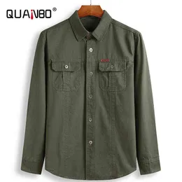 Oversized Shirt 9XL 5XL 8XL 2021 New Men's Regular-Fit Long-Sleeve Solid 100%Cotton Shirt Men's Fat Military Brand Work Shirts G0105