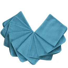 Sinland Kitchen Microfiber Waffle Weave Towel Washcloths Dish Cloths Dishcloths Household Cleaning Cloth Rags 10 pack 12"x12" 201021