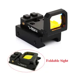 Tactical Vism Flip Up Red Dot Sight Micro Pistol Scope Holographic Reflex Foldable Optics with G-Mount and 20mm Picatinny Mount