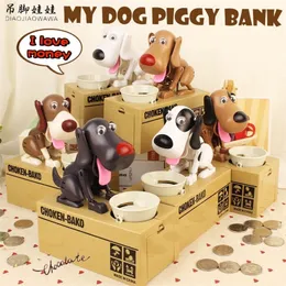 Piggy Bank Doggy Canine Robotic Stealing Coin Saving Money Box Choken Bako Money Bank 1 Piece Free Shipping LJ201212