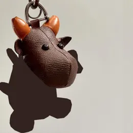 Projektant Cartoon Animal Ox Kreatywny Key Chain Key pierścień PU Skórzany Krowy List Wzór Samochód Torebka Brelok Prezenty Urok