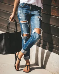 Quality Designer Women Jeans Party Sports Slim Bleached Motocycle Holes Luxury Denim Vintage Fashion Streetwear Women's Clothing Pencil Pants Sneakers