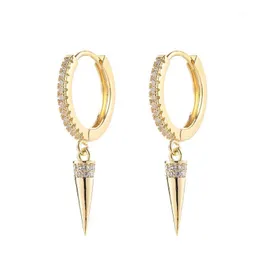 Hoop & Huggie Trendy Cubic Zirconia Gold And Silver Color Earrings Small Geometric Drop For Women Orecchini Cerchio Piccoli 20211