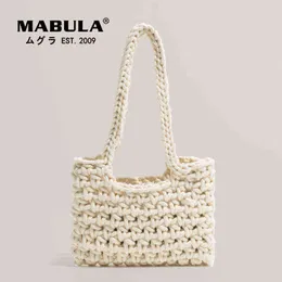 Shopping Bags Mabula Casual Vacation Crochet Shoulder for Women Eco Friendly Handwoven Summer Female Simple Stylish Beach Handbags 220303