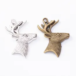 10st 59x45mm Antik Brons Silver Färg Deer Antler Charms Vintage Pendants För Armband Halsband Örhänge DIY Smycken Making