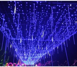 30 cm 8 Rurki LED Meteor Strings Prysznic Garland Świąteczny Świąteczny Światło Wodoodporne światła bajkowe do ogrodowej ulicy Dekoracja Bożego Narodzenia