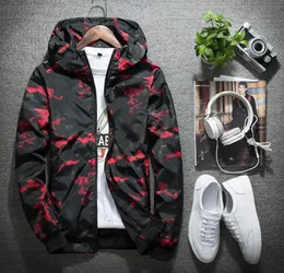 Casacos Masculinos Quentes Camuflado Fino Jaqueta Casual Primavera Outono Masculino Feminino Jaqueta Windrunner Zíper Cardigan Casaco Ao Ar Livre Com Capuz Esportes Tops